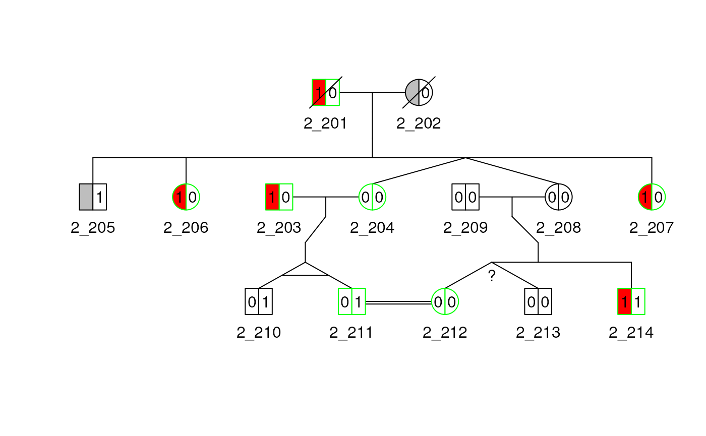 Pedigree with spouse with no children